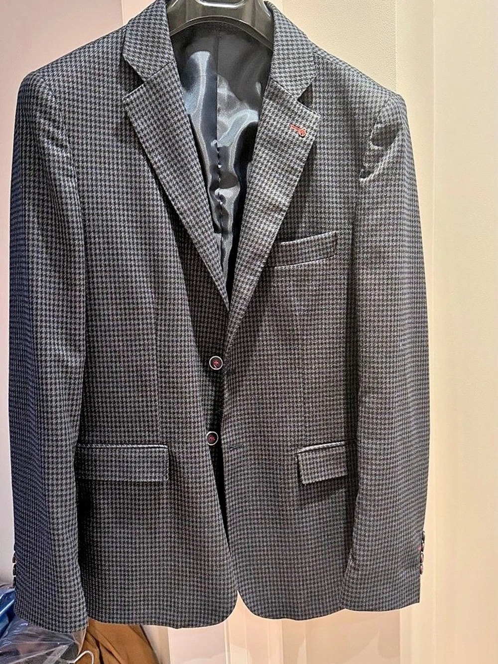 Carlo Costa Men's Houndstooth Wool Blazer Size Medium Like New